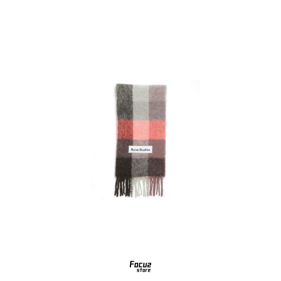 【Focus Store】預購 Acne Studio Mohair checked scarf "Pink" 馬海毛格紋圍巾 粉色/黑色/灰色