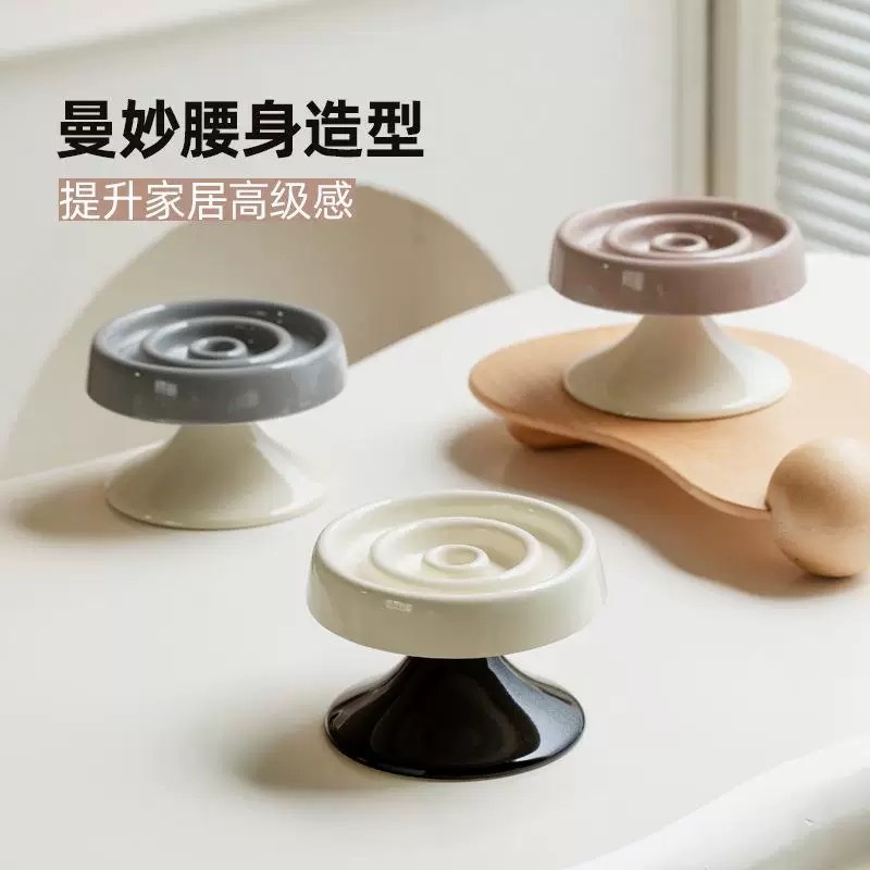 宠物陶瓷碗 高腰慢食碗 10*15.5*3CM