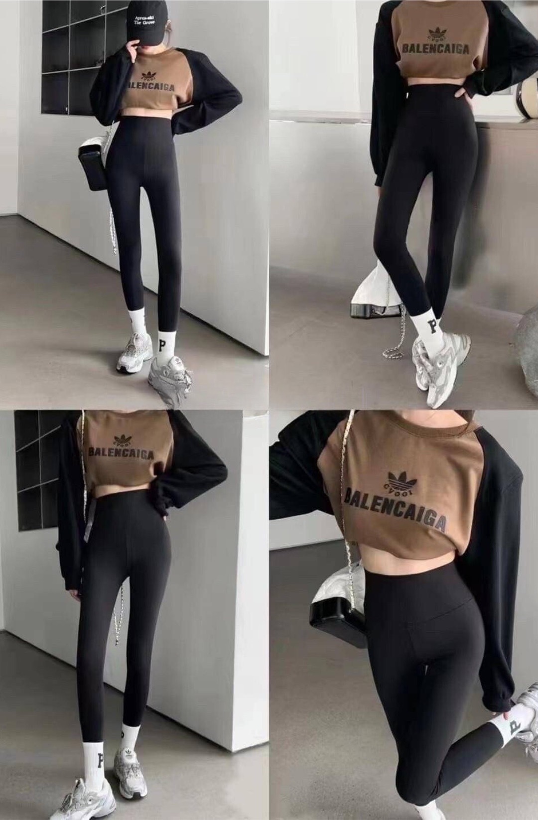 素色百搭彈力內搭褲