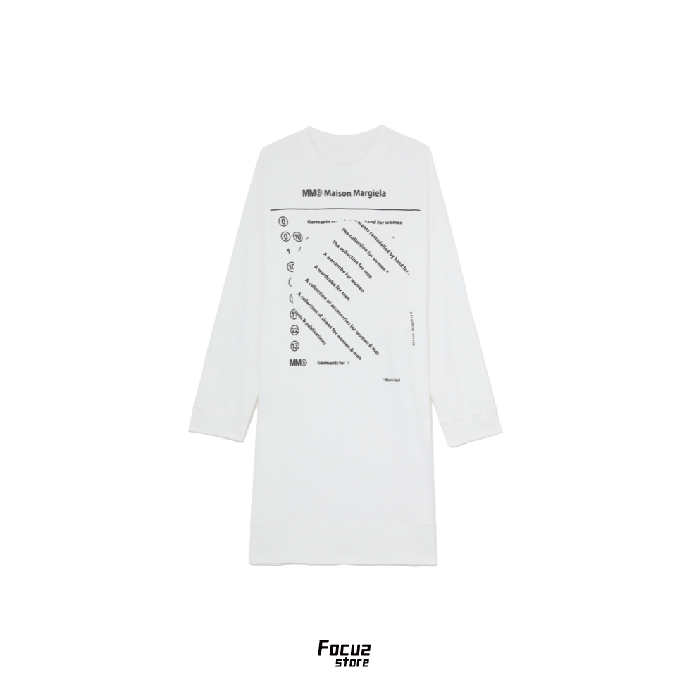 【Focus Store】預購 MM6 Maison Margiela Logo jersey dress "White" 長版洋裝