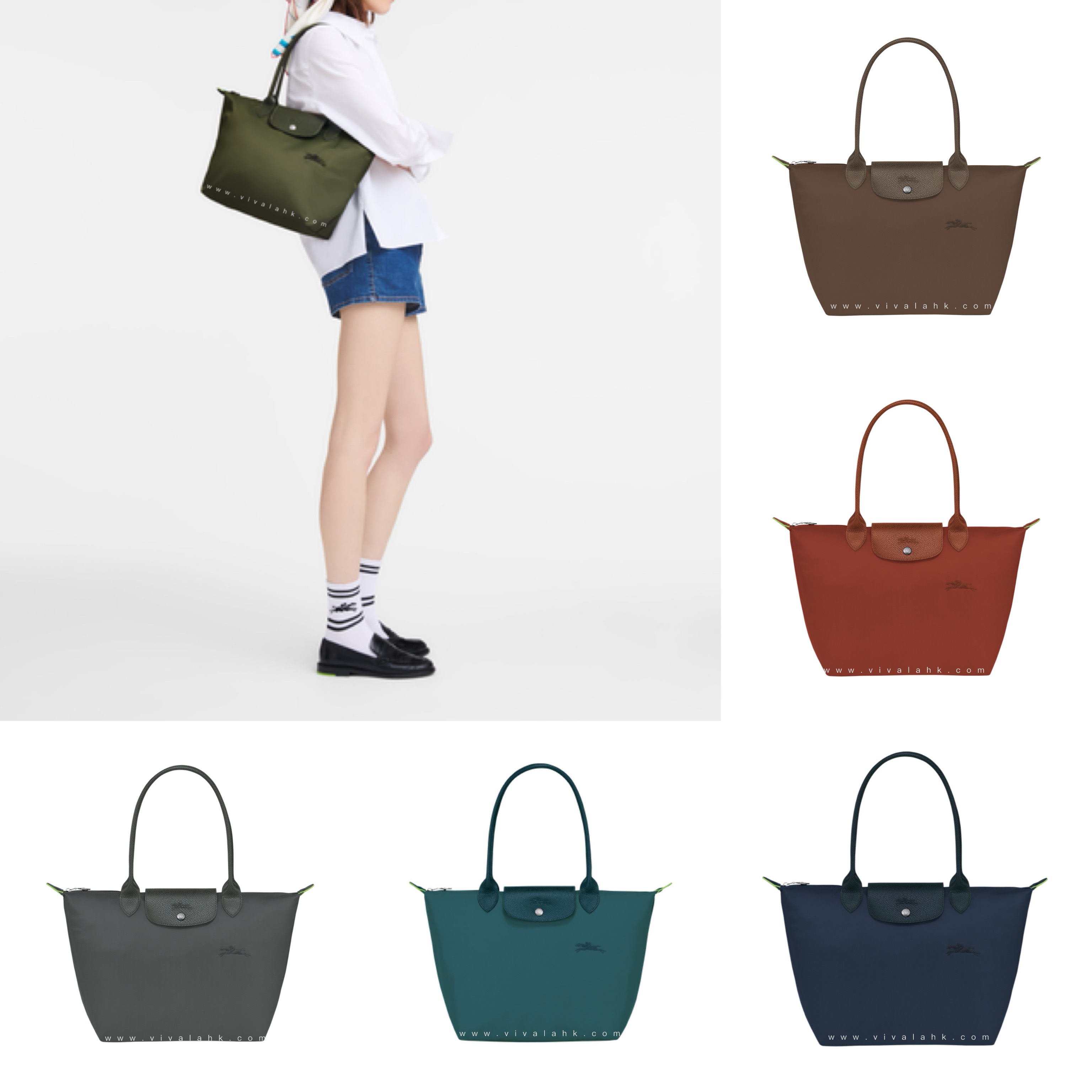 Longchamp - Le Pliage Green Tote (M) (L2605919)