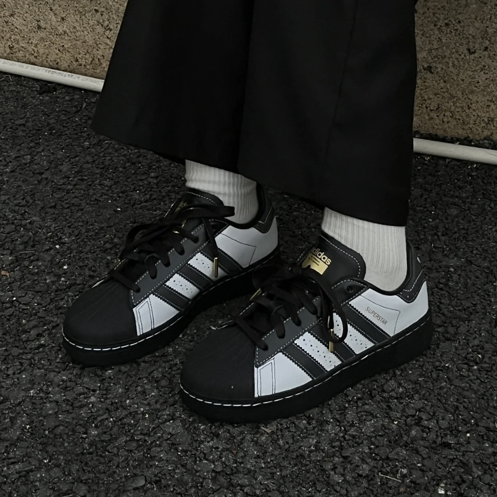 【現貨】Adidas Originals Superstar Xlg 皮革 外縫線 貝克頭 黑白