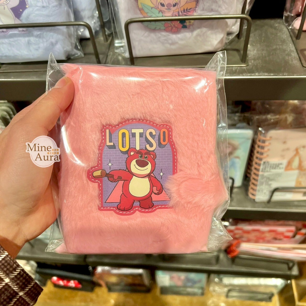 熊抱哥 Lotso 圖案 絨毛 造型 筆記本 記事本 玩具總動員 Toy Story -上海迪士尼樂園