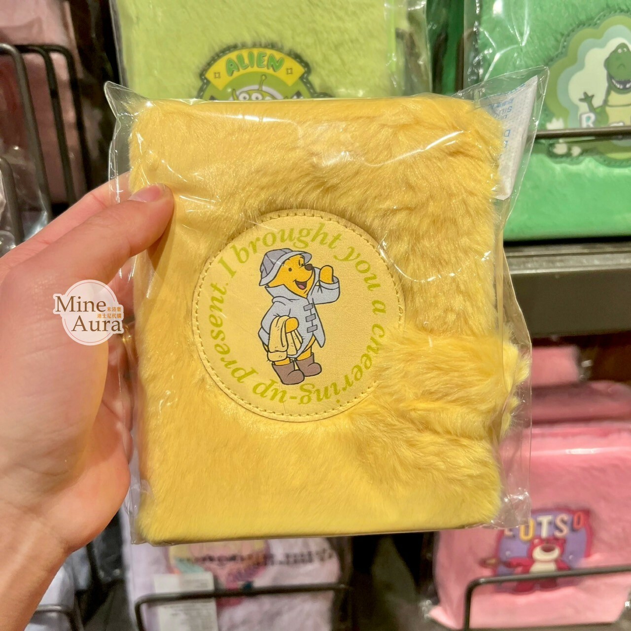 小熊維尼 Winnie the Pooh 圖案 絨毛 造型 筆記本 記事本 -上海迪士尼樂園
