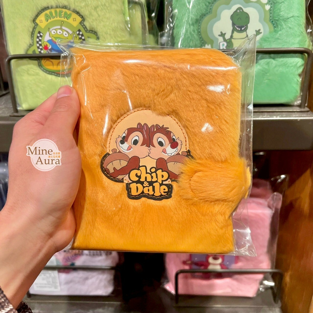 奇奇蒂蒂 Chip 'n Dale 圖案 絨毛 造型 筆記本 記事本 -上海迪士尼樂園