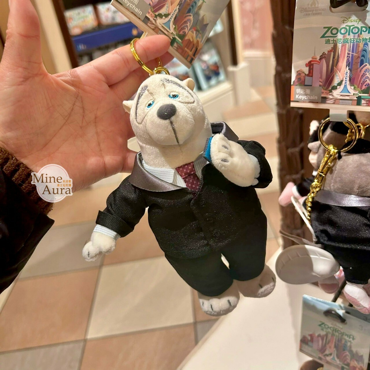 北極熊 保鑣 絨毛 鑰匙圈 吊飾 動物方城市 Zootopia -上海迪士尼樂園