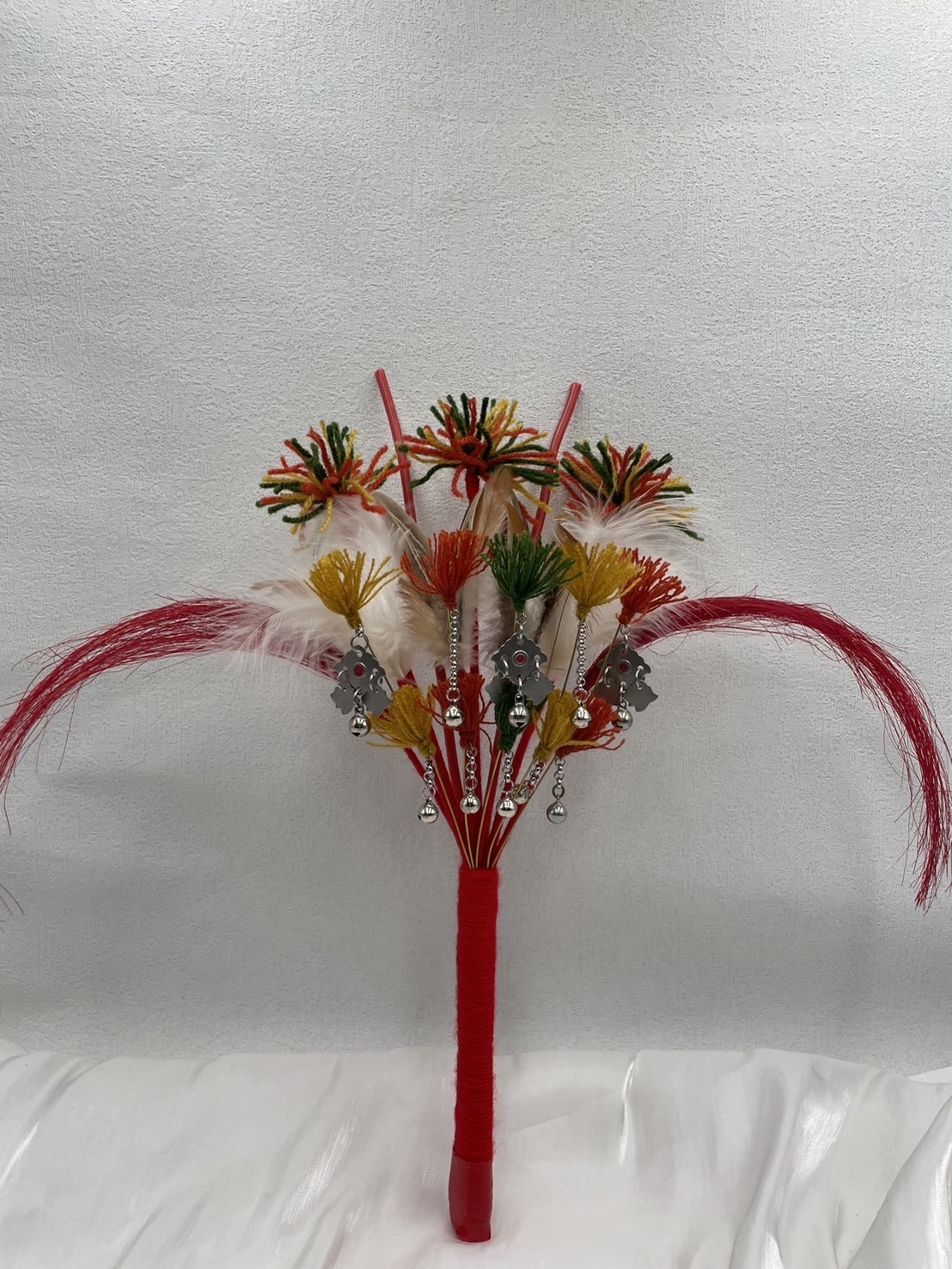 W-No.3絨毛毛線紅毛羽座33cm