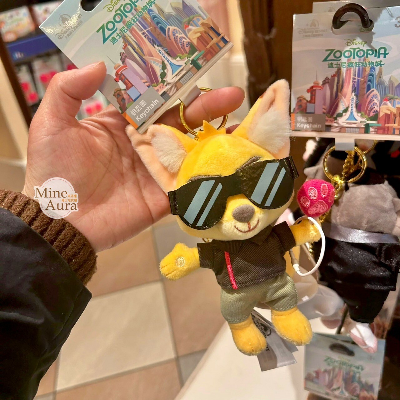 飛仔 Finnick 戴墨鏡造型 絨毛 鑰匙圈 吊飾 動物方城市 Zootopia -上海迪士尼樂園