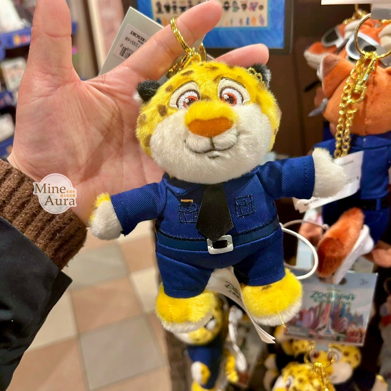 洪金豹 Benjamin Clawhauser 絨毛 鑰匙圈 吊飾 動物方城市 Zootopia -上海迪士尼樂園
