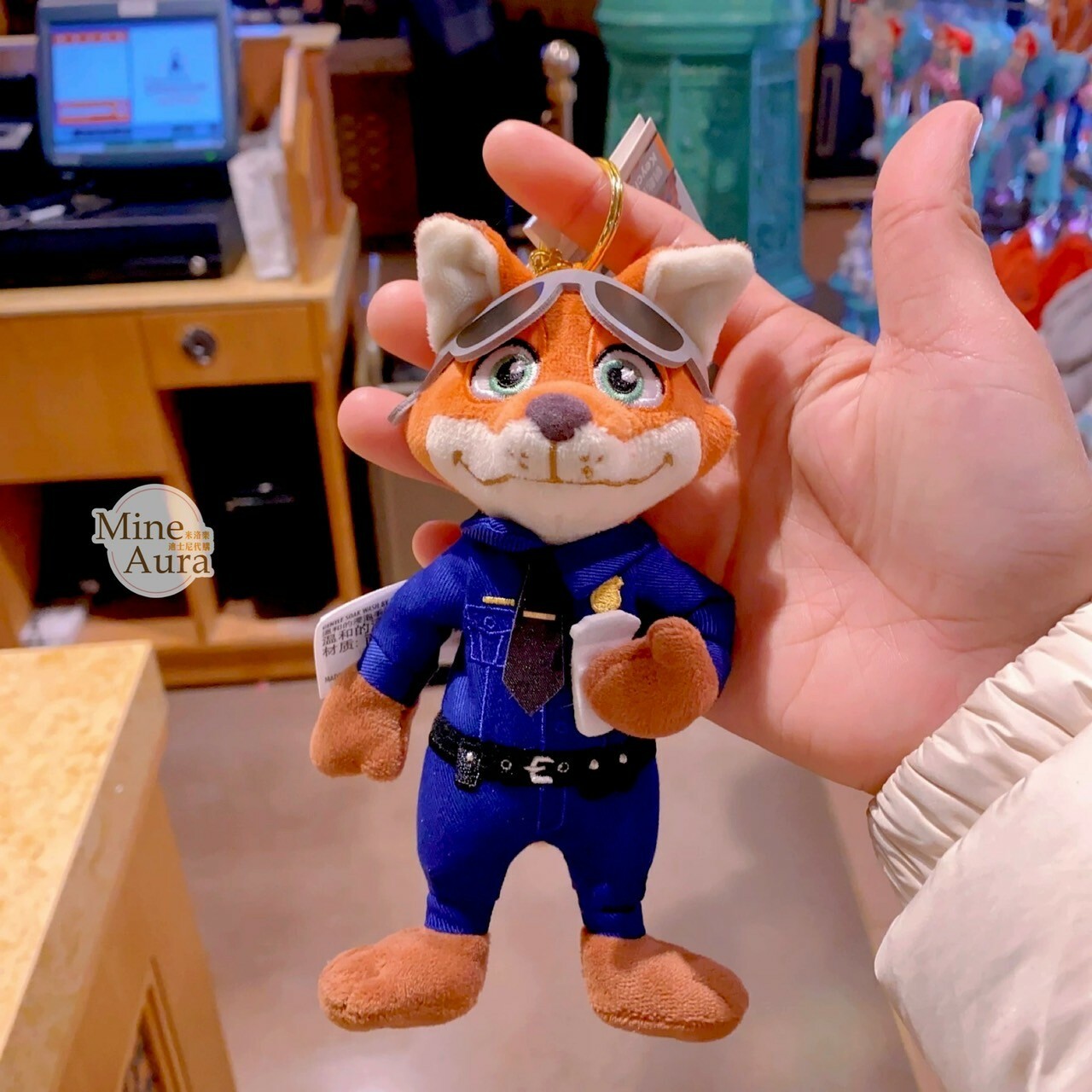 胡尼克 Nick 絨毛 鑰匙圈 吊飾 動物方城市 Zootopia -上海迪士尼樂園