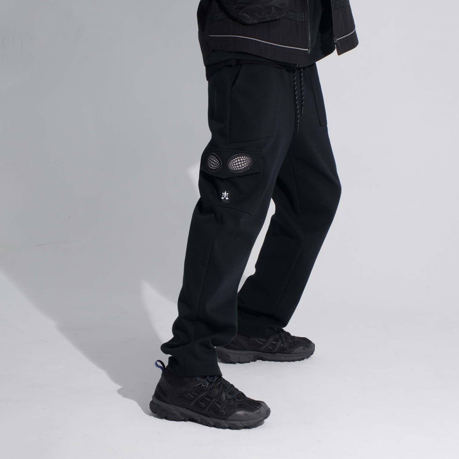 反光矚目重磅長褲-黑