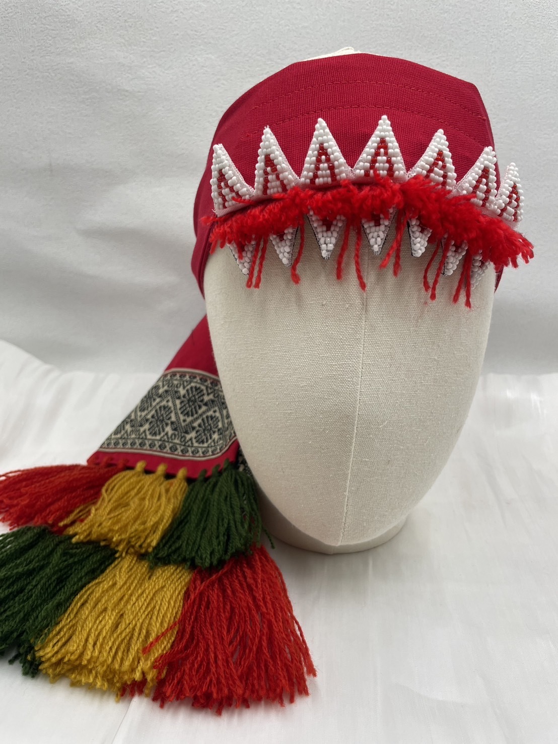 No.3-14瓣珠繡額花寬頭巾160cm