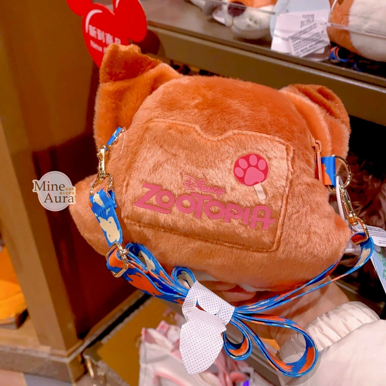 胡尼克 Nick 大頭造型 斜背 小包 動物方城市 Zootopia -上海迪士尼樂園