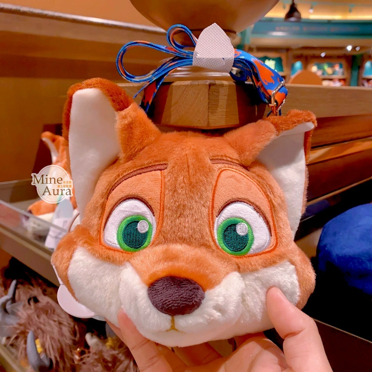 胡尼克 Nick 大頭造型 斜背 小包 動物方城市 Zootopia -上海迪士尼樂園