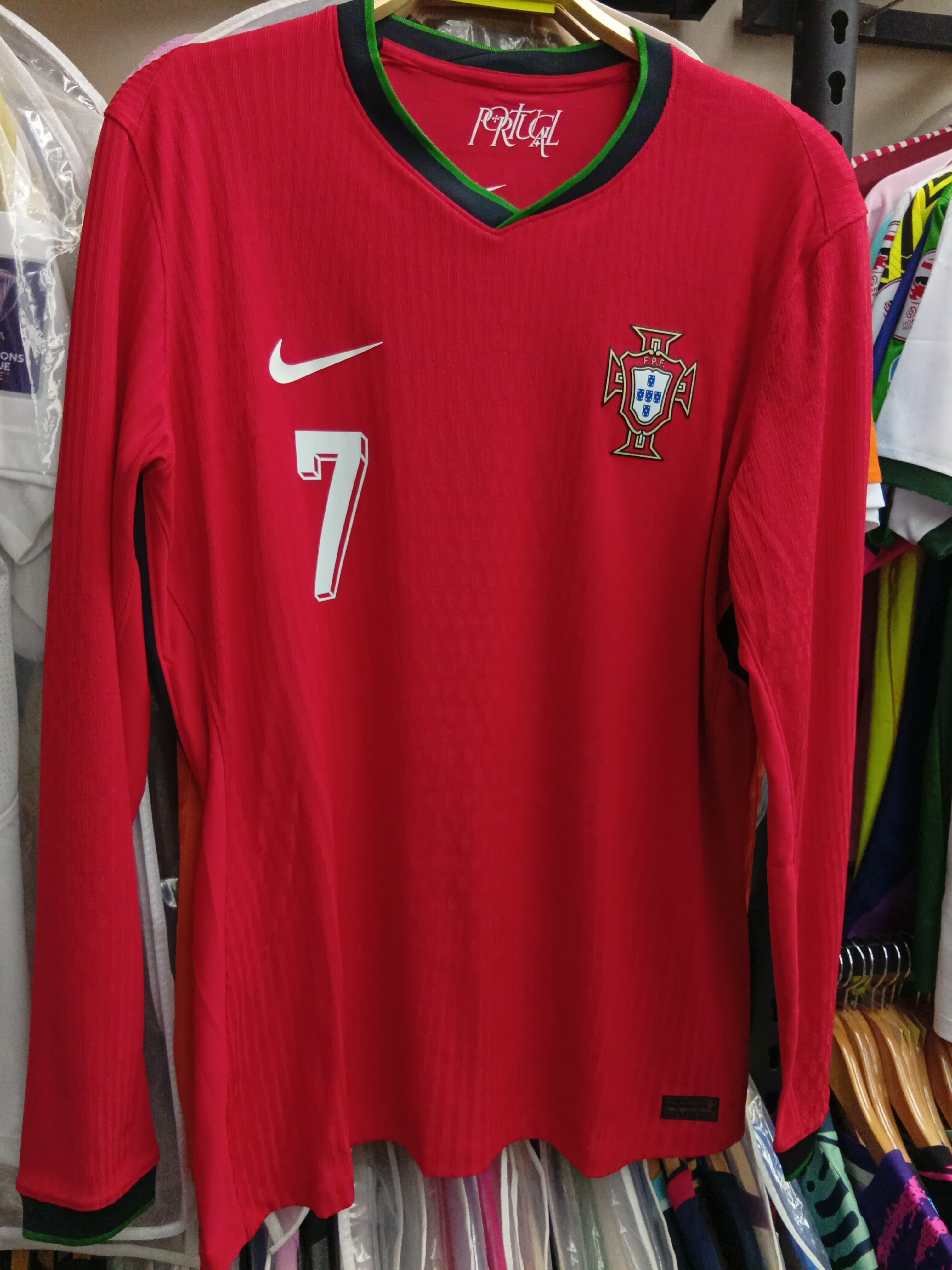 2024葡萄牙國家隊C朗拿度主場長袖更衣室球員版球衣