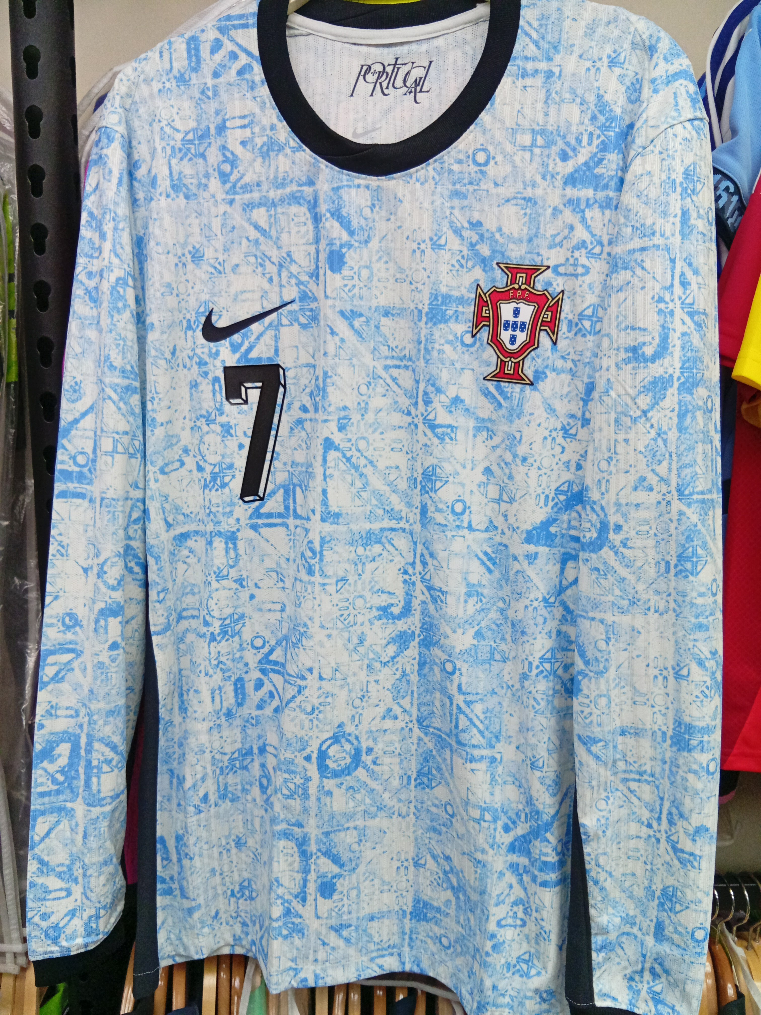 2024葡萄牙國家隊C朗拿度作客長袖更衣室球員版球衣