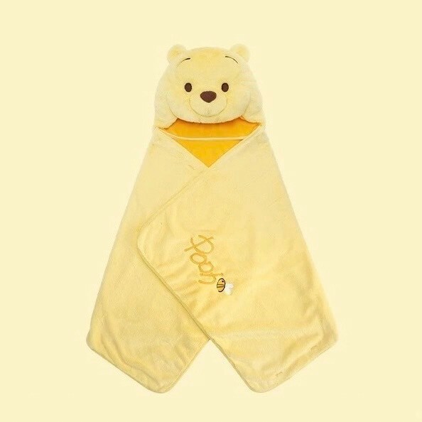 小熊維尼 Winnie the Pooh 連帽造型 披肩 毛毯 可摺疊收納 -上海迪士尼樂園