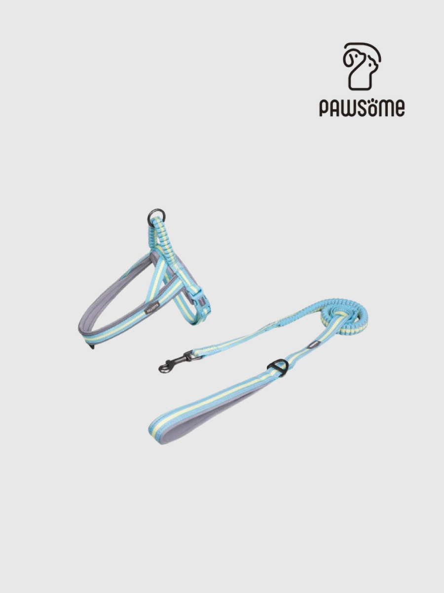 【PAWSOME】夾心系列 速穿馬鞍式胸背牽繫組｜雲朵布丁