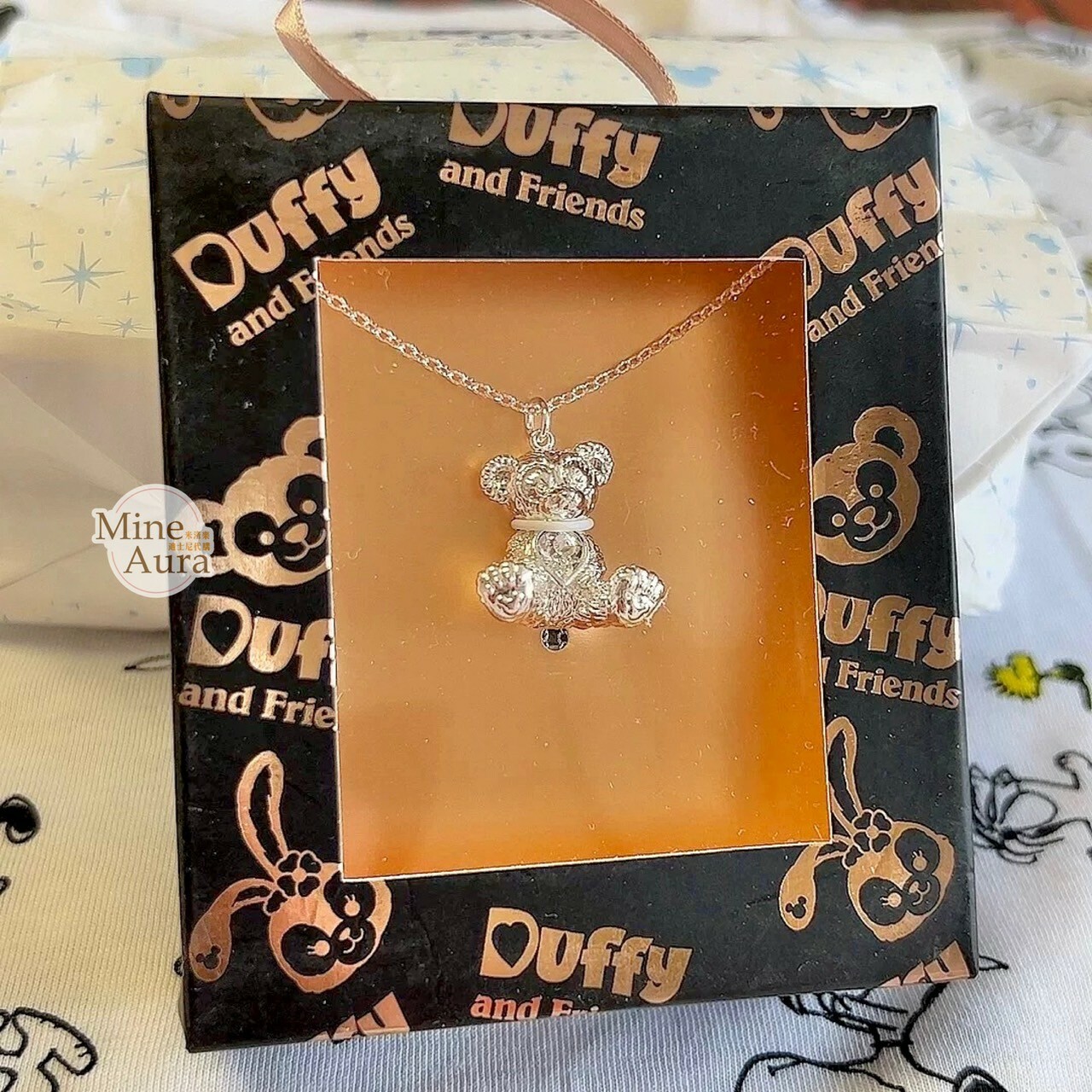 達菲 Duffy 立體造型 吊墜 項鍊 -上海迪士尼樂園