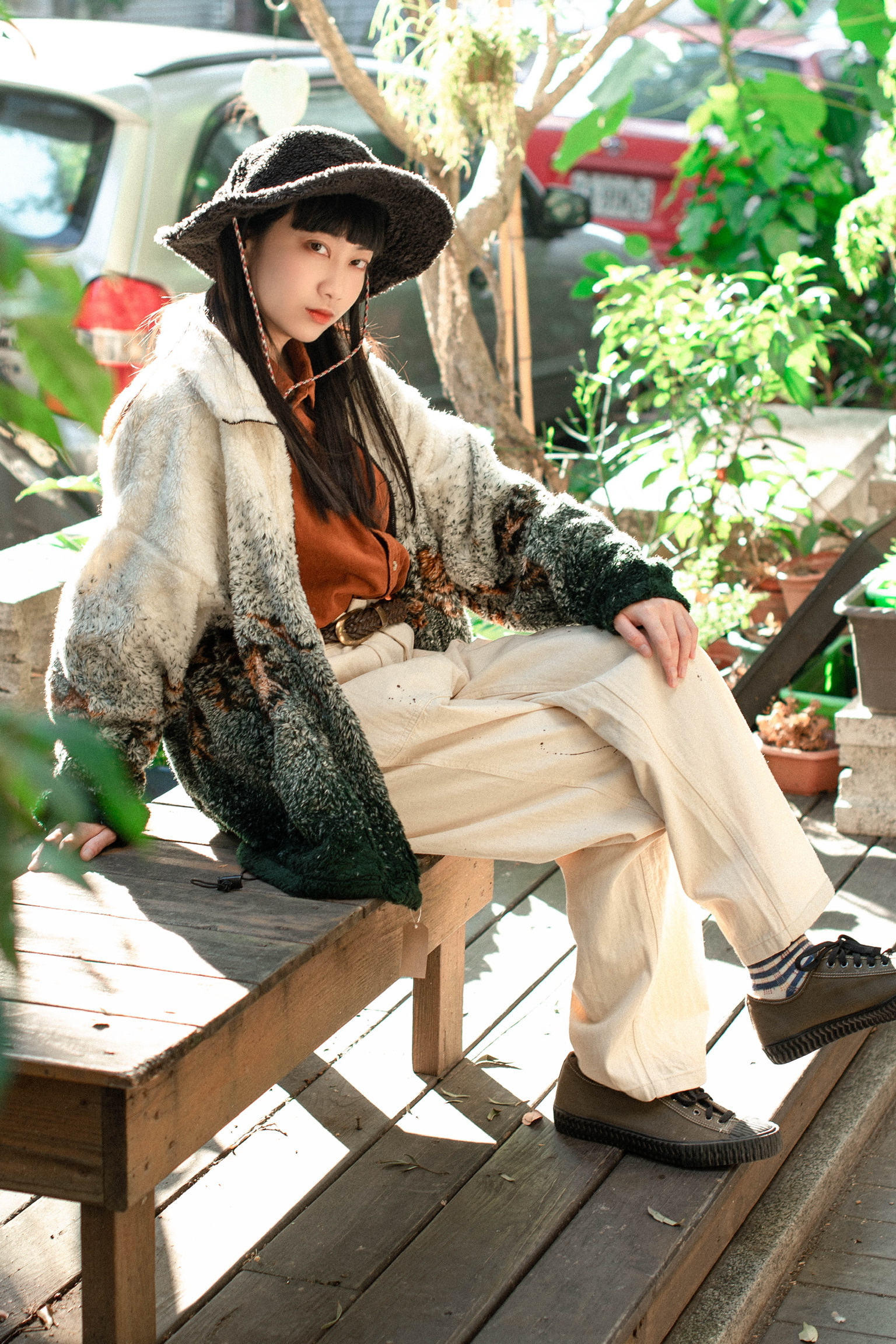 90s USA Animal Pattern Long Pile Fleece Jacket “.MAZMANIA” / 美國動物圖騰長絨毛外套-北歐森狐