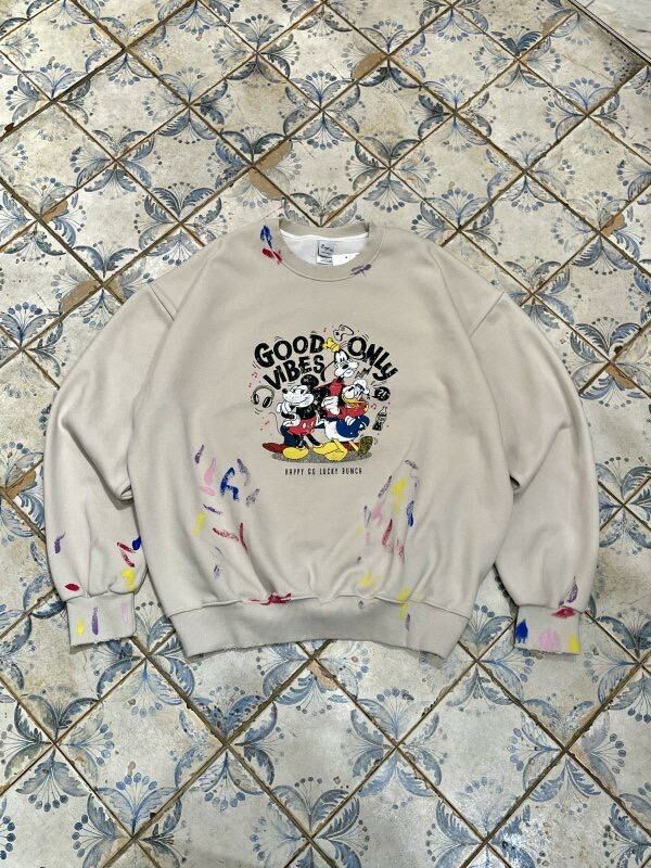 洗水卡通圖案衛衣 HIGH FIVE-128T