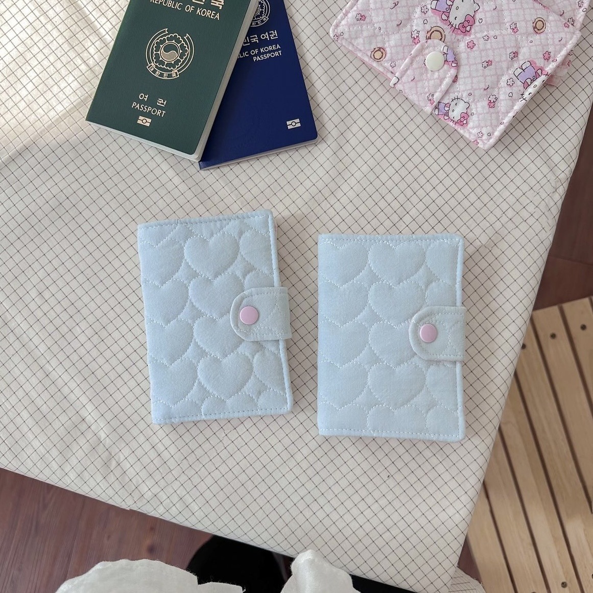 《5435》ins愛心縫紉多功能護照套