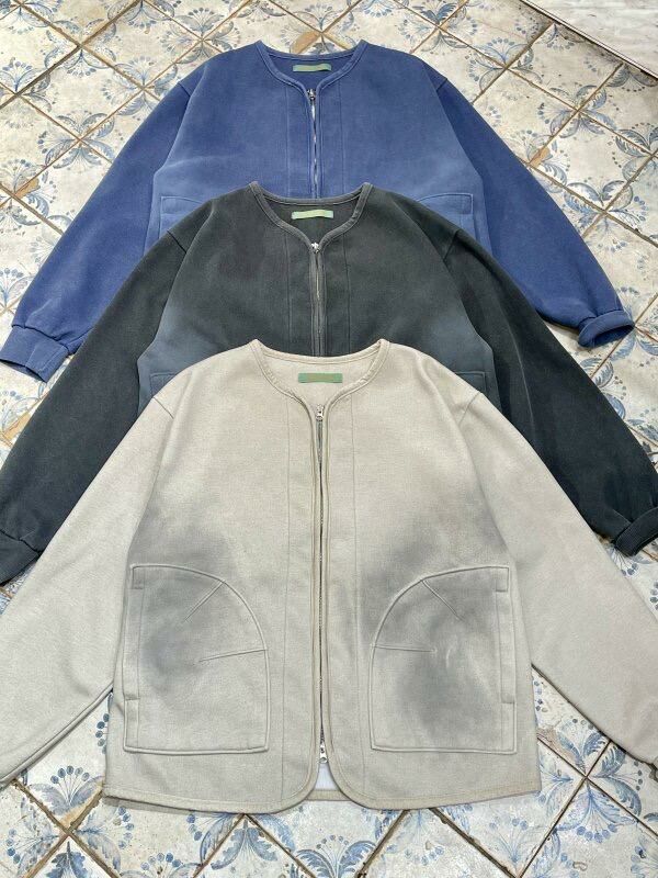 仿污英文字拉鍊外套 HIGH FIVE-131JK