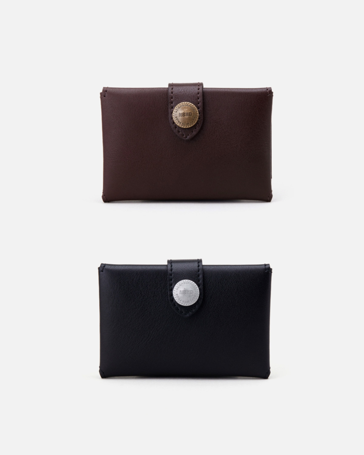 NEIGHBORHOOD FW24 LEATHER CARD CASE | (Black / Brown)