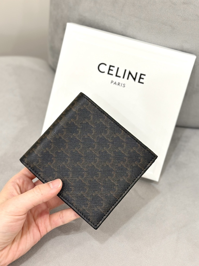 CELINE Men's Bifold Wallet in Triomphe Canvas