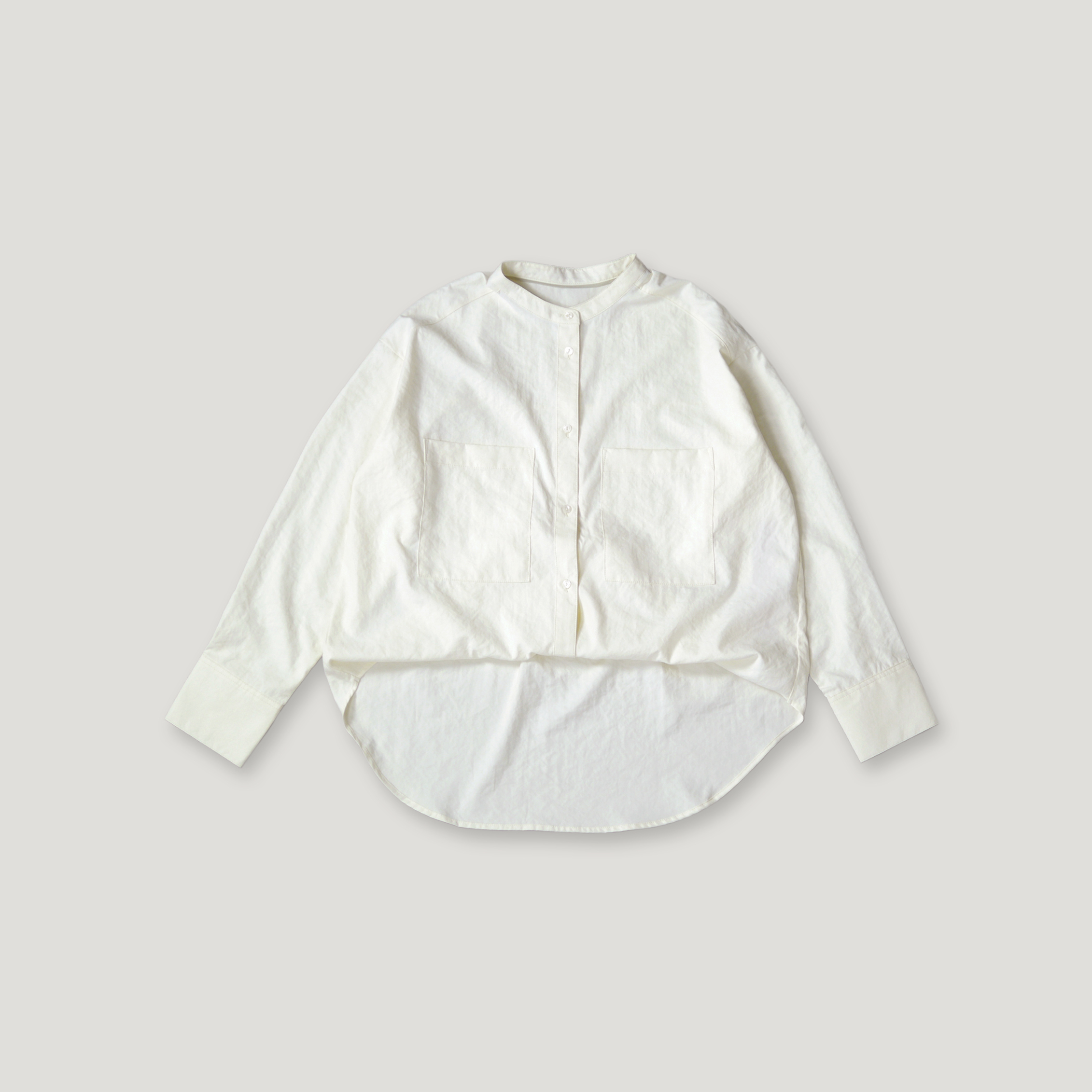 J.P.L. 立領蜜桃絨弧形襯衫 ‹ 2 Way › ╭ 2色 ╮