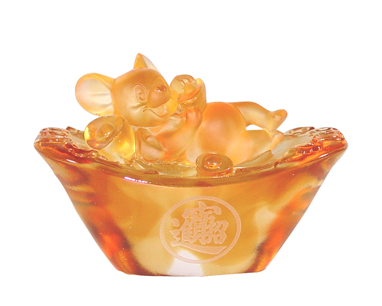 鹿港窯|招財進寶 富貴滿堂|子庶豐登 琉璃金鼠擺件