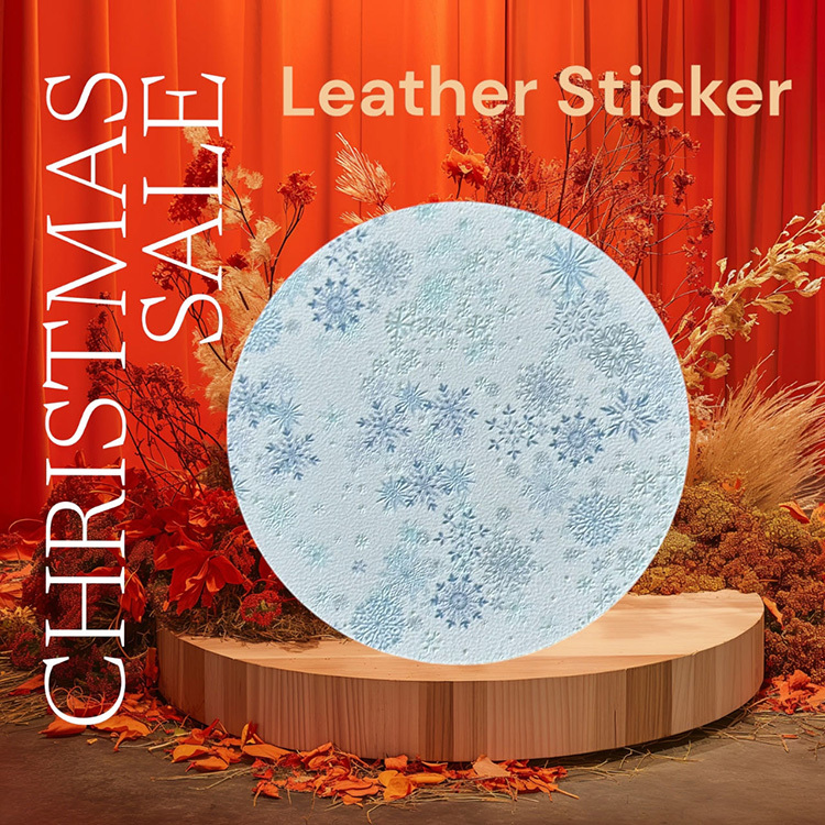 聖誕節皮革裝飾標貼 - 白雪天的雪花