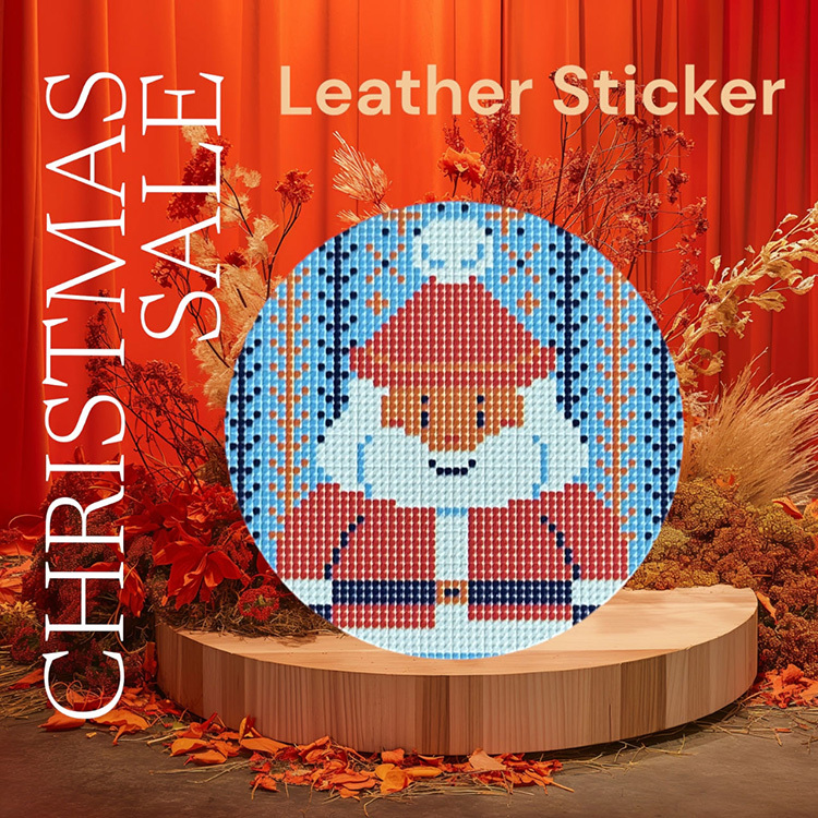 聖誕節皮革裝飾標貼 - 聖誕老人