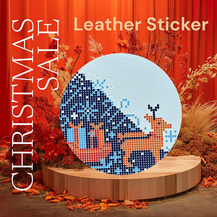 聖誕節皮革裝飾標貼 - 聖誕老人的鹿兒