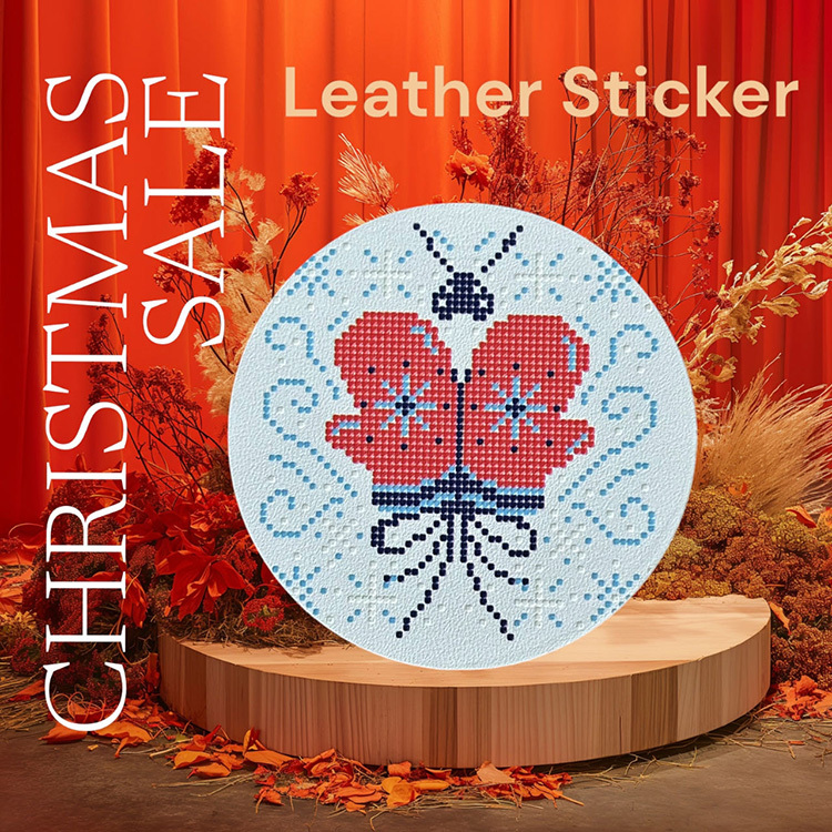 聖誕節皮革裝飾標貼 - 聖誕襪