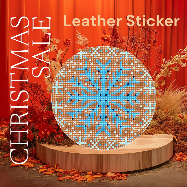 聖誕節皮革裝飾標貼 - 大雪花