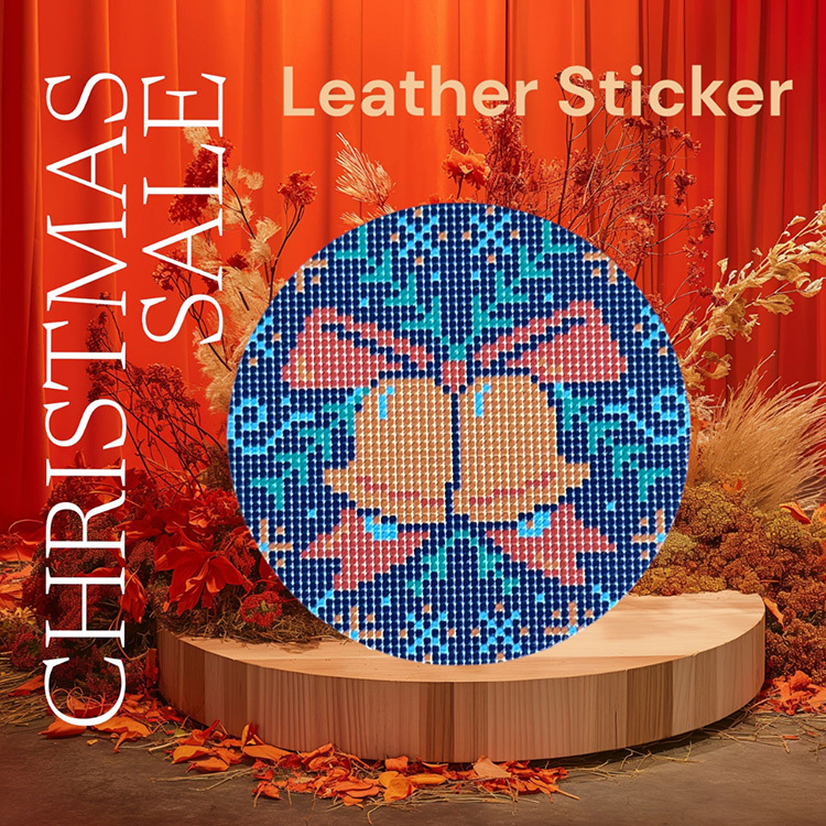 聖誕節皮革裝飾標貼 - 聖誕鈴當