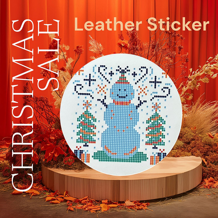 聖誕節皮革裝飾標貼 - 聖誕雪人