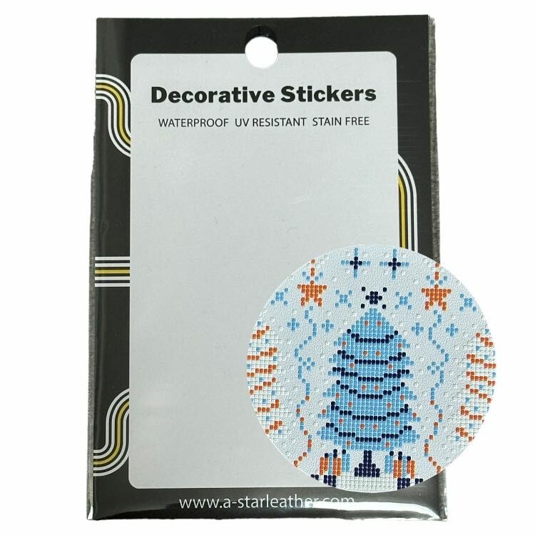 聖誕節皮革裝飾標貼 - 白色聖誕樹