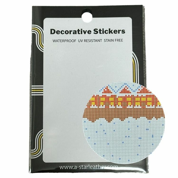 聖誕節皮革裝飾標貼 - 白雪滿載