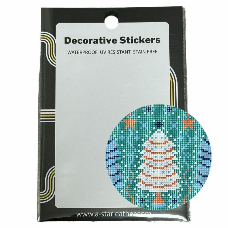 聖誕節皮革裝飾標貼 - 繽紛聖誕樹