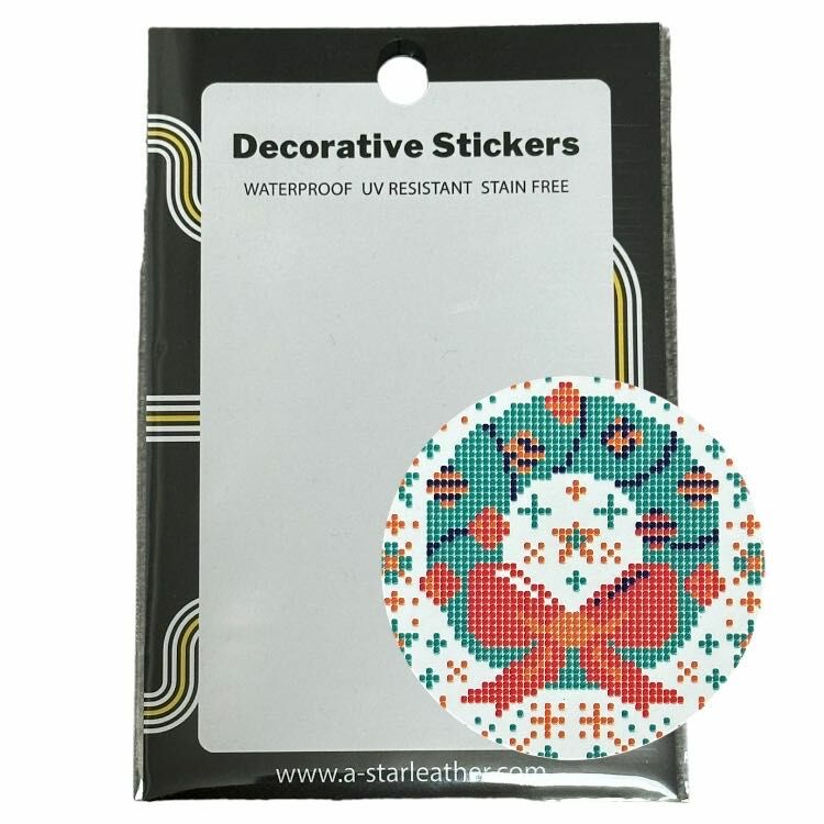 聖誕節皮革裝飾標貼 - 聖誕花圈