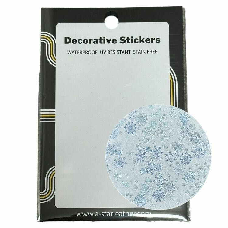 聖誕節皮革裝飾標貼 - 白雪天的雪花
