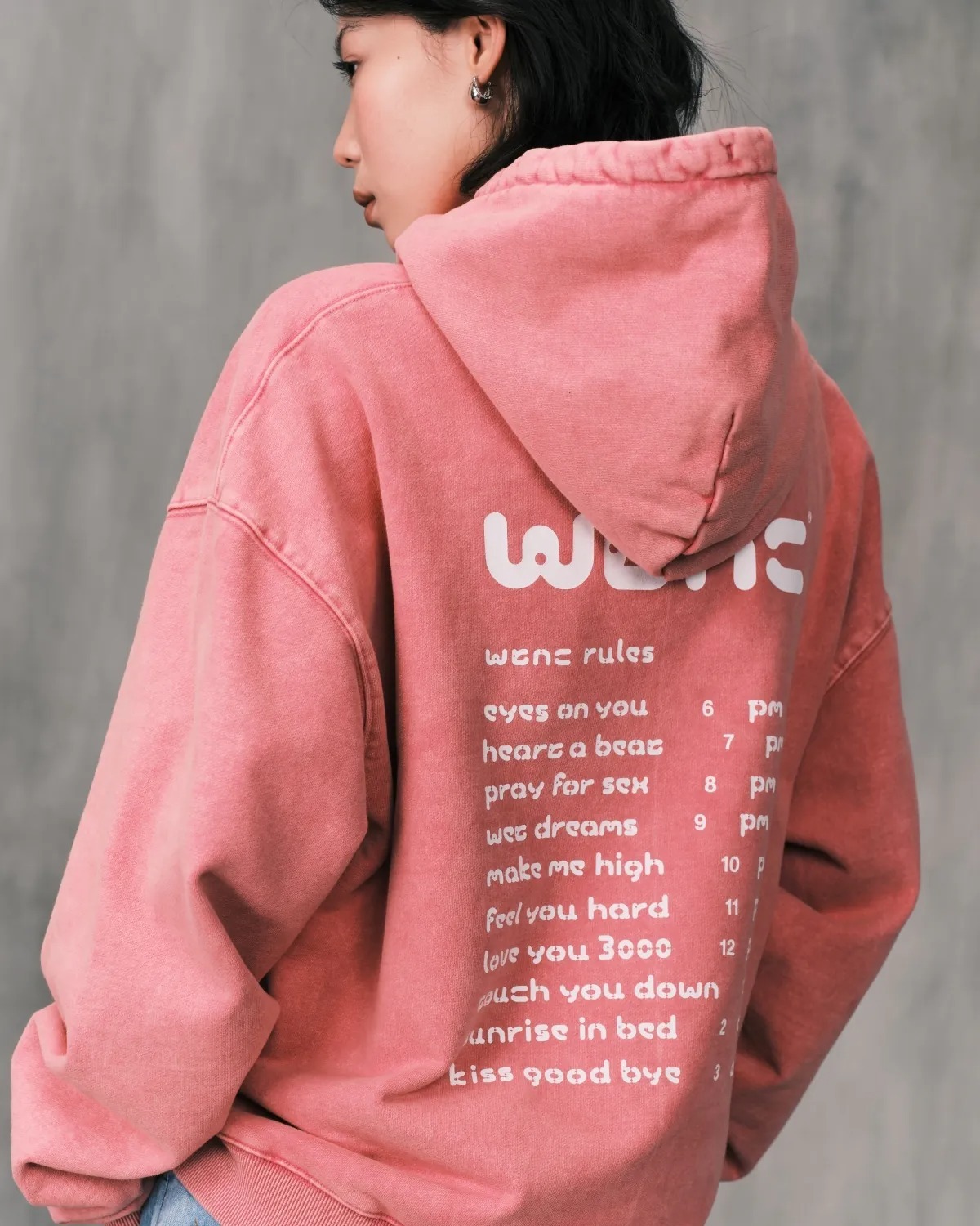 WTNC / RULES HOODIE -WASHED PINK