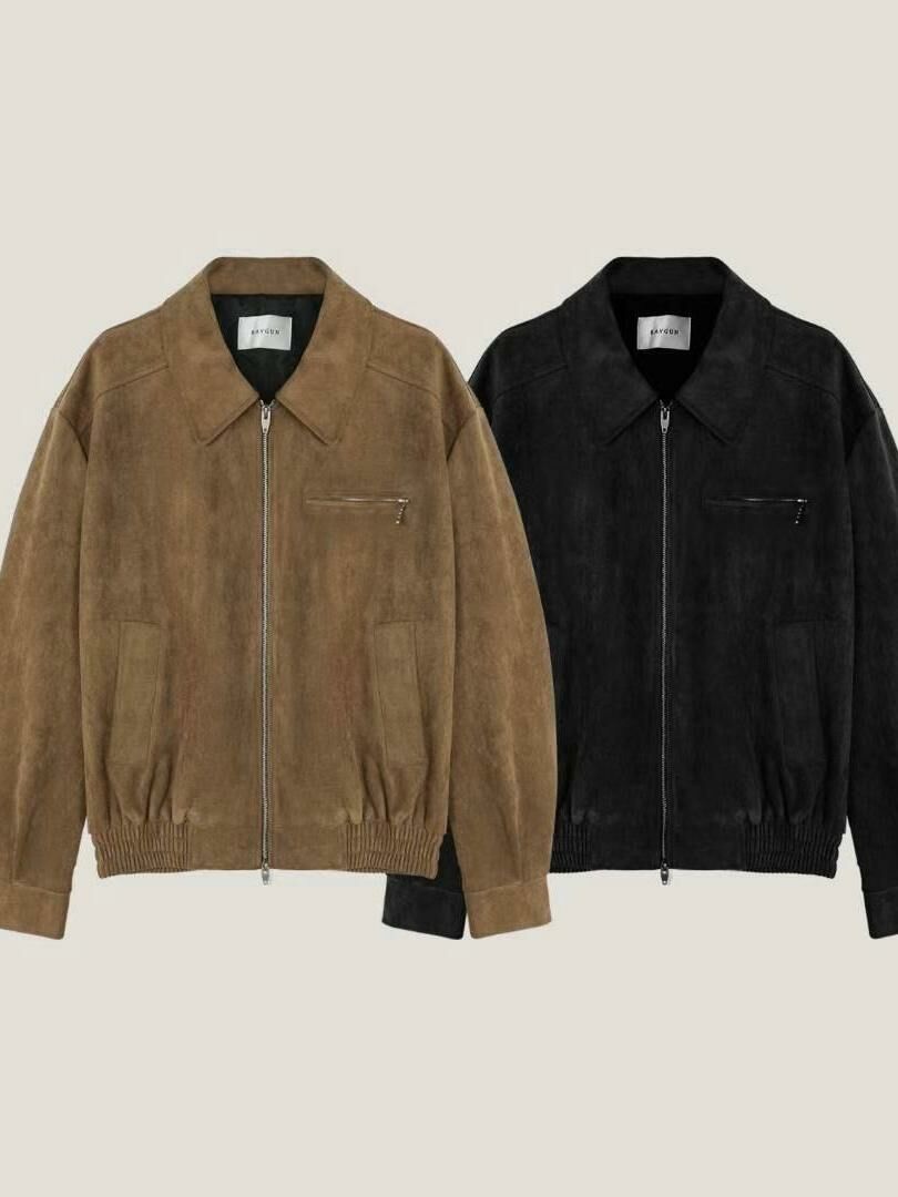 反領拉鍊猄面褸 RAYGUN-014JK