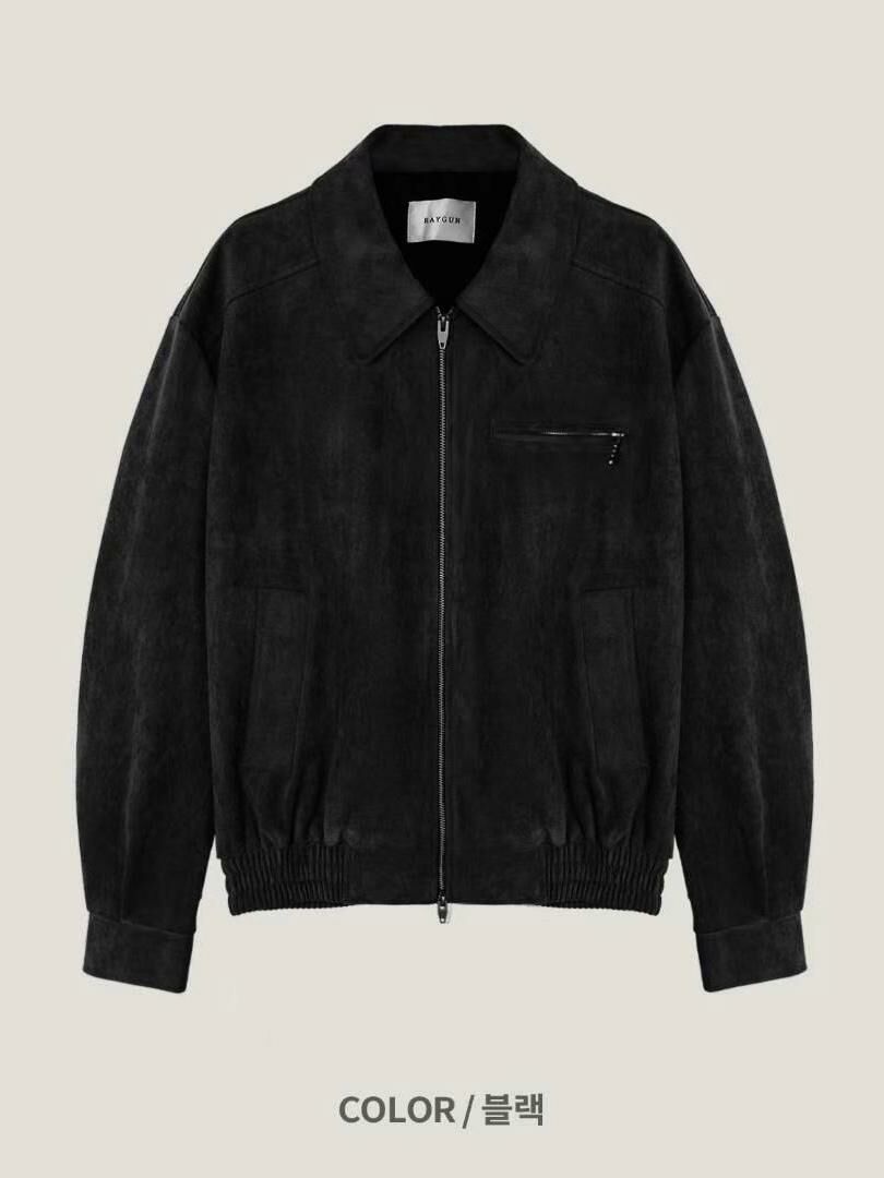 反領拉鍊猄面褸 RAYGUN-014JK