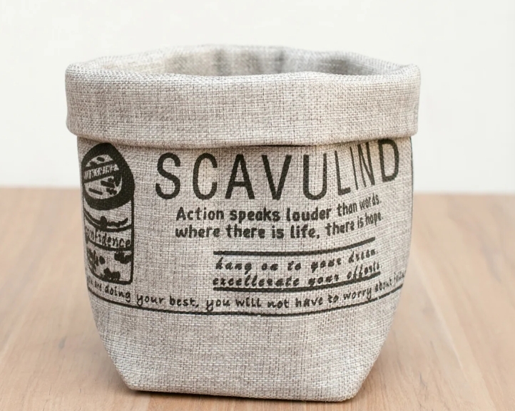 棉麻花籃(收納袋)