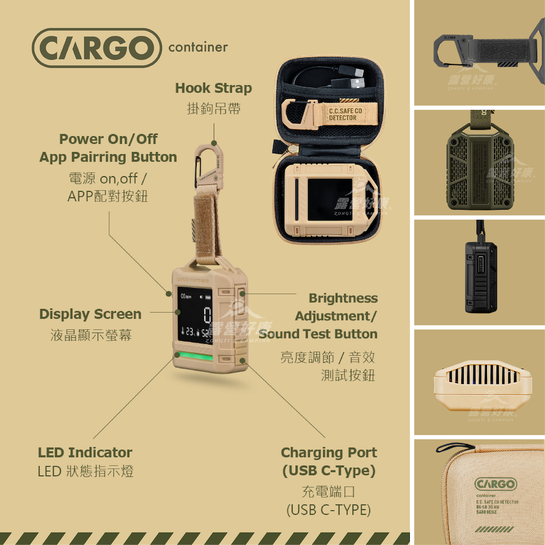 【CARGO】 一氧化碳溫濕度偵測器 (含硬盒) G-W4-4