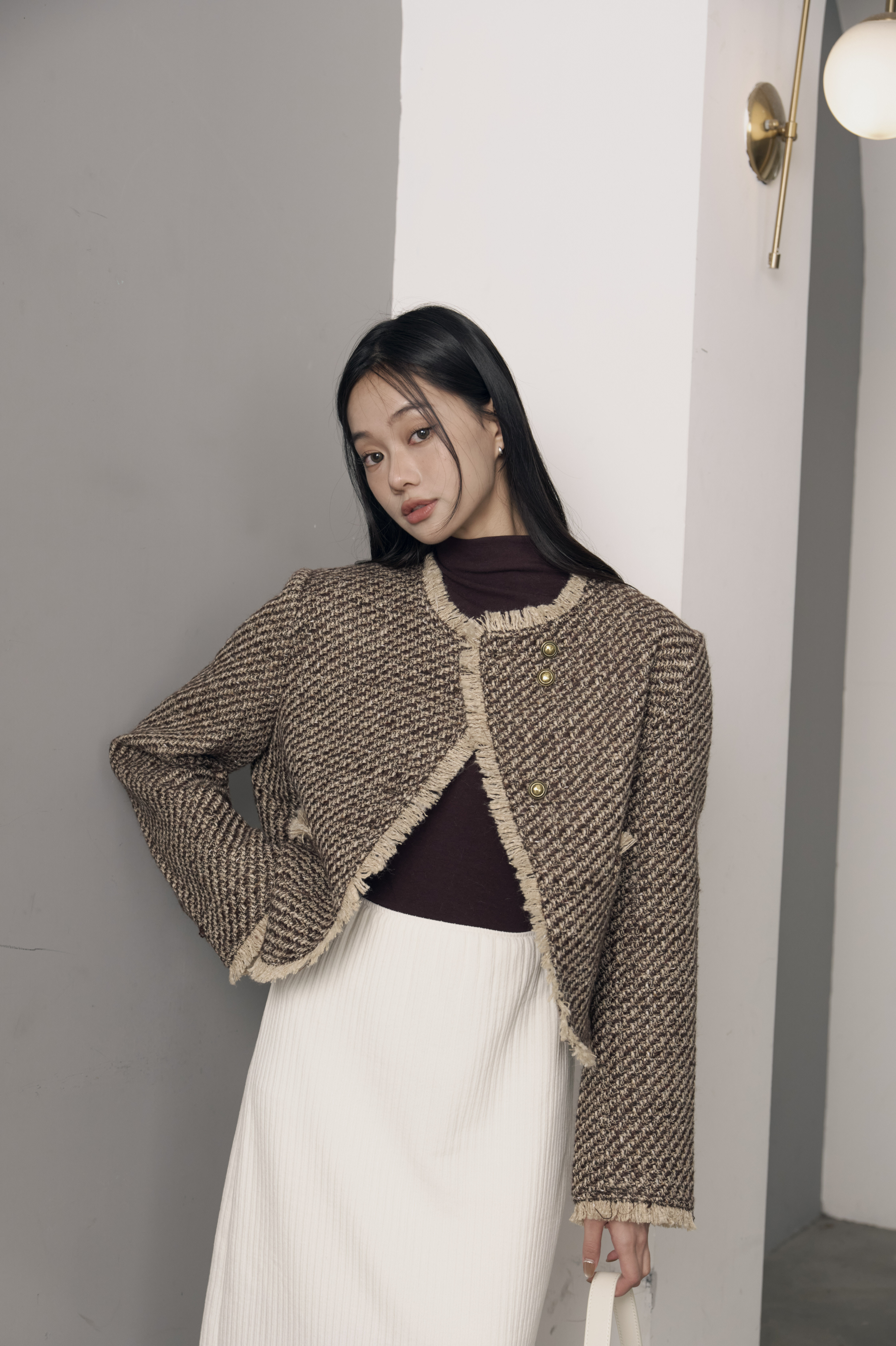 2603 千鳥格毛呢外套（30%羊毛）