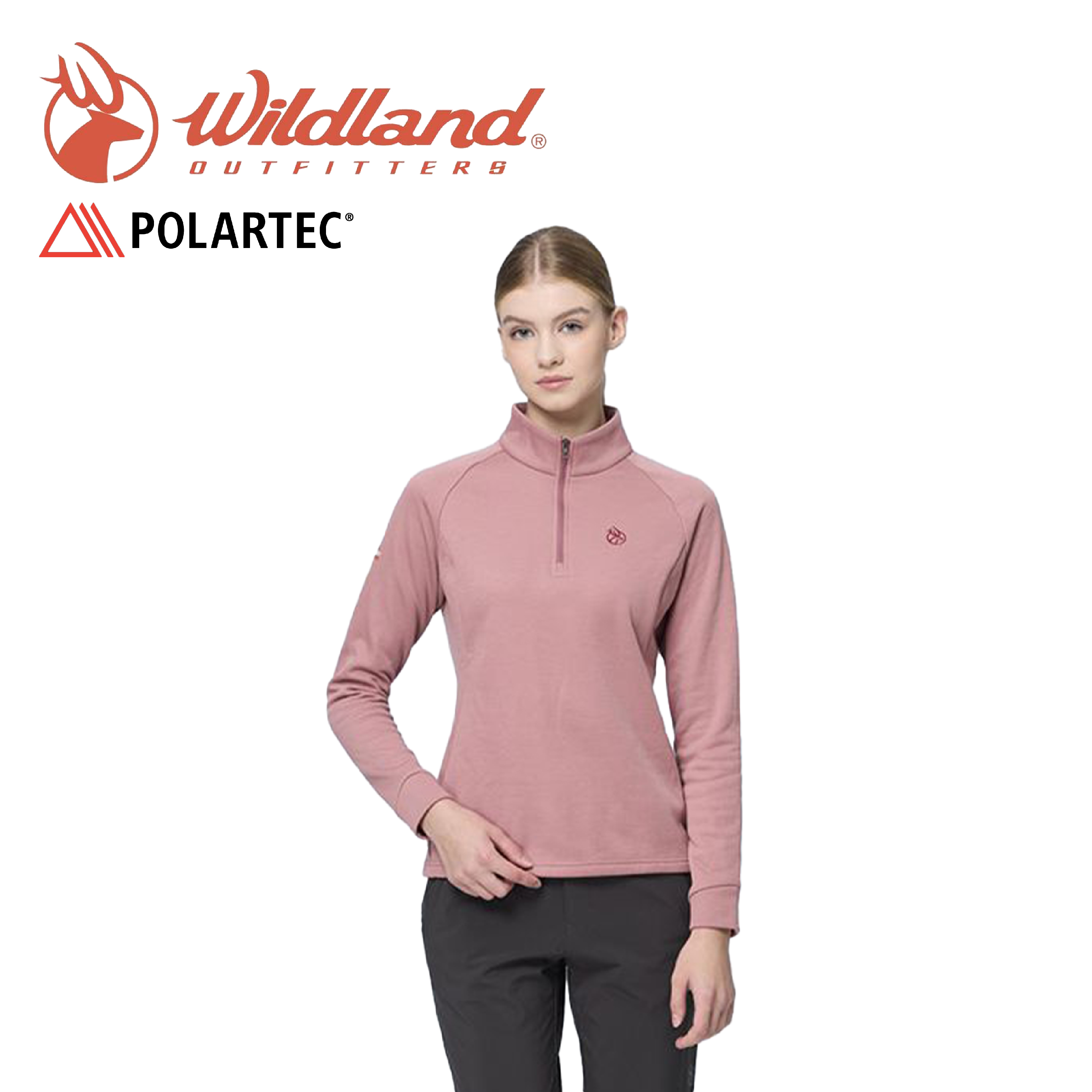 Wildland 荒野 POLARTEC 彈性類羊毛衣 女款 (168玫) 01WP2619